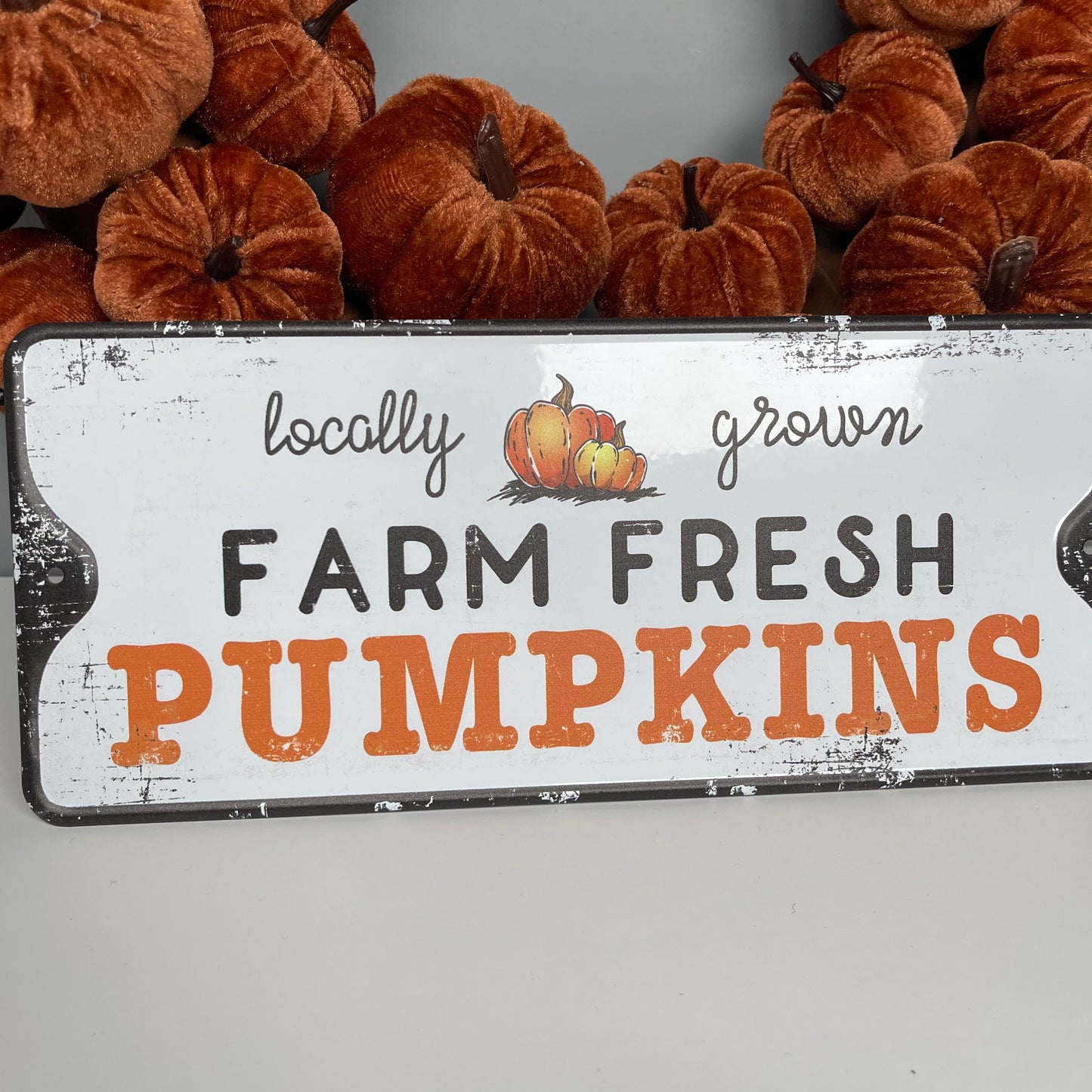 Farm Fresh Pumpkin Metal Sign