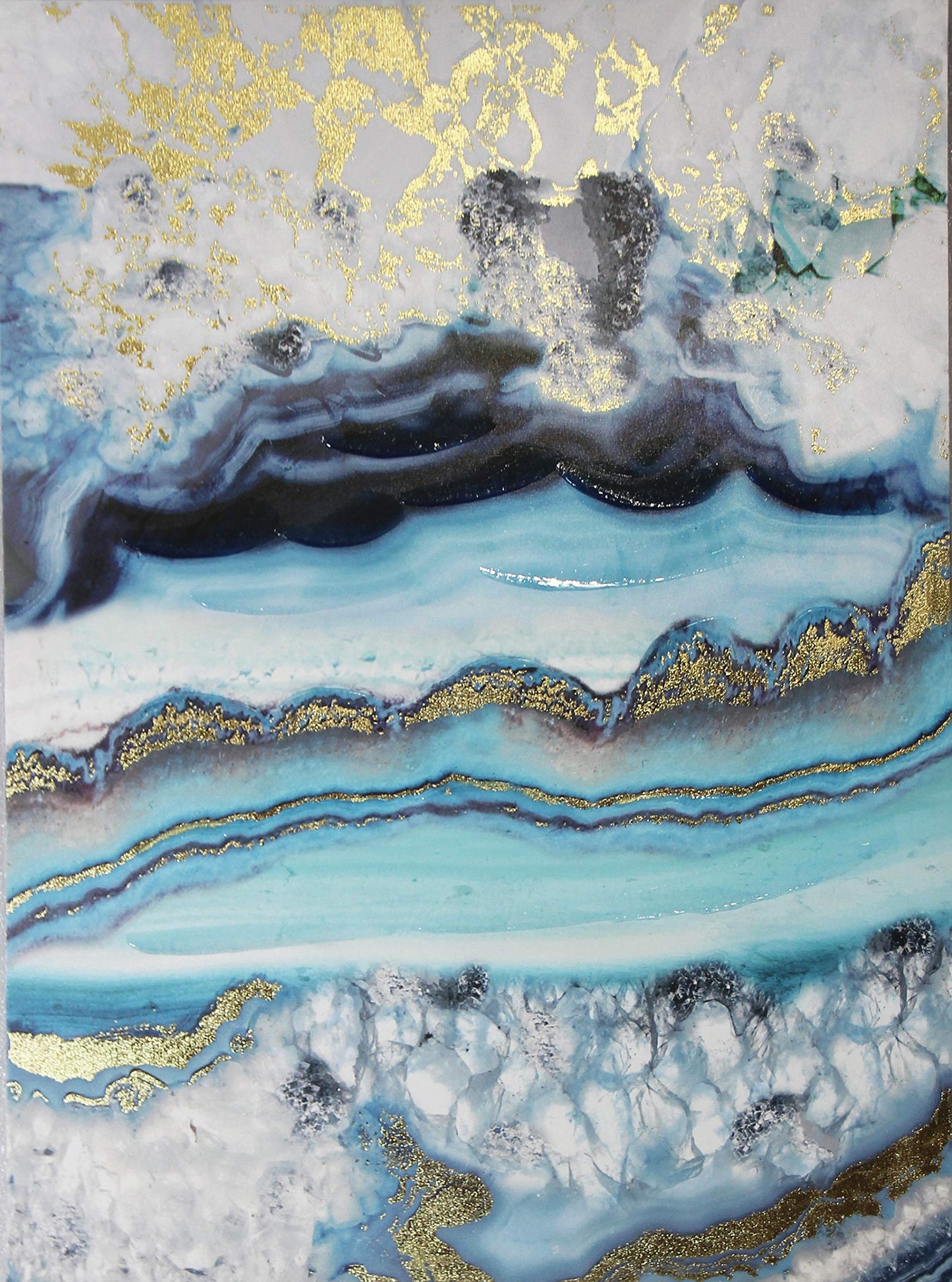 Arthouse Blue Agate High Gloss Canvas, Medium