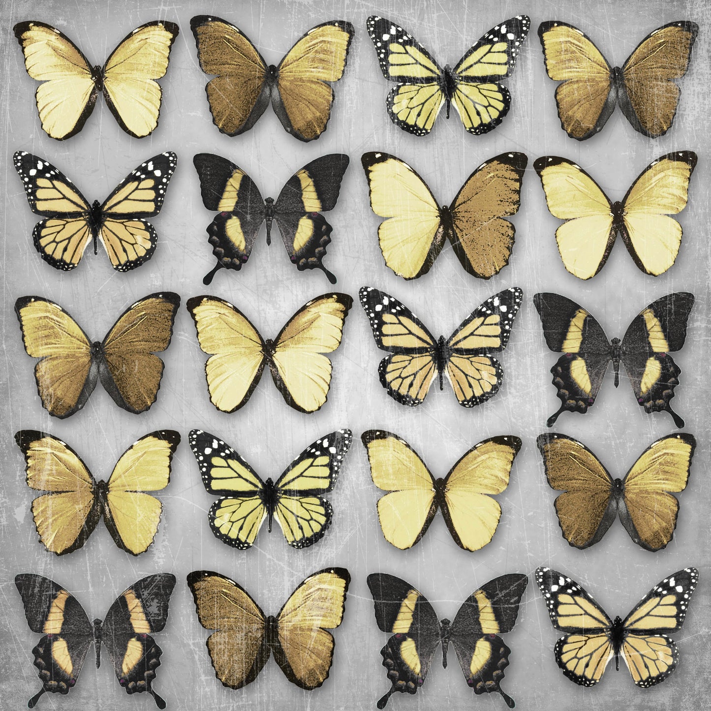 Butterflies Superfoil Framed Art in Gold