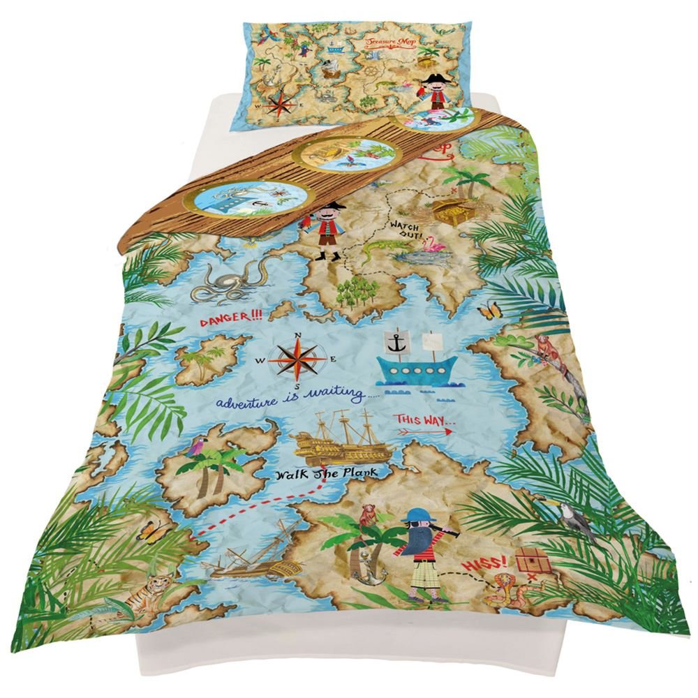 Single Bed Duvet Set Pirates Kids Boys Bedroom Decor