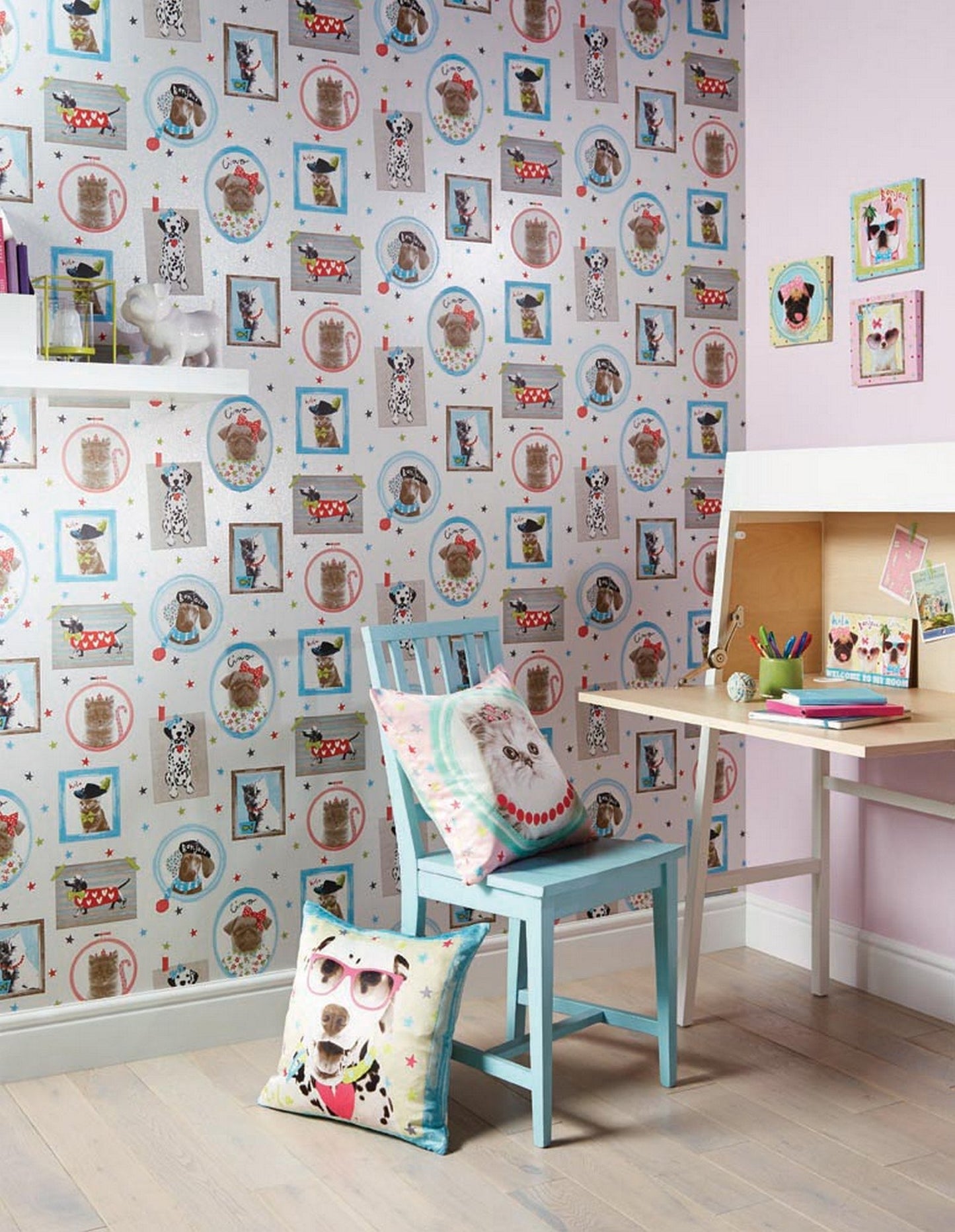 Hall of Fame Dog Filled Cushion, Polyester Kids Bedroom playroom 45 x 45 x 0.02 cm