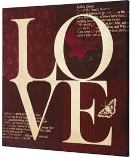 Red & Gold Foil Love Word Canvas Wall Art Hanging Picture Home Decor 48 cm