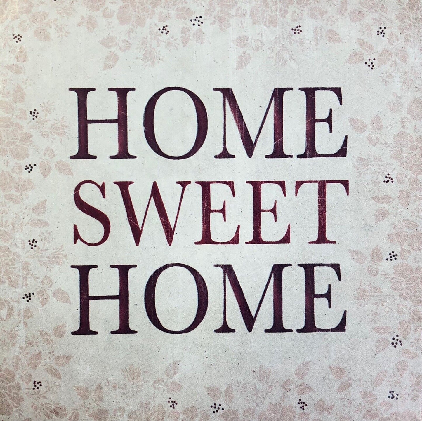 Home Sweet Home Quote with Pink Flowers Canvas Wall Art Hanging Picture 48cm