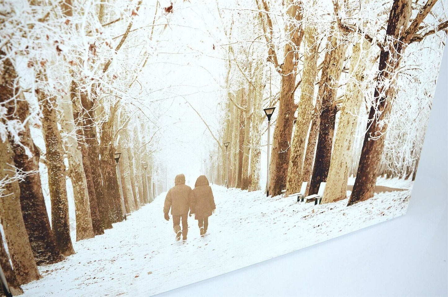 Large Winter Woodland Scene Canvas Wall Art Hanging Picture 90 x 60cm RRP £39
