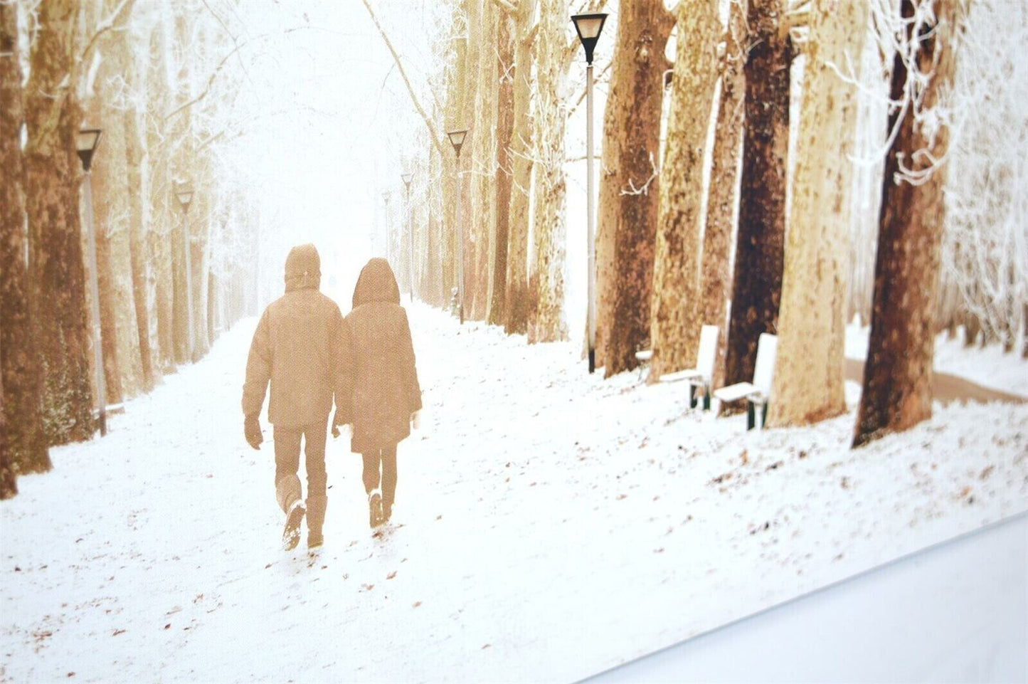 Large Winter Woodland Scene Canvas Wall Art Hanging Picture 90 x 60cm RRP £39