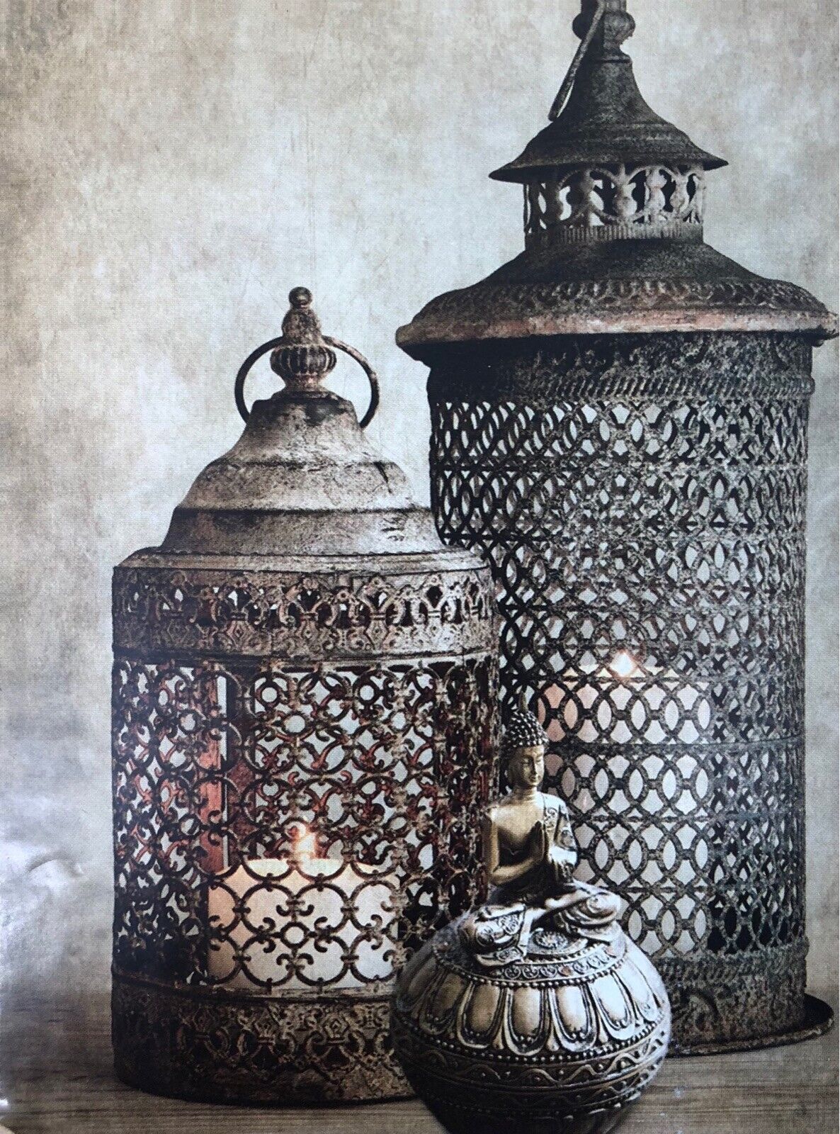 Moroccan Lantern Still Life Canvas Wall Art Hanging Picture 40x50cm RRP £20