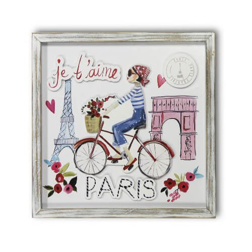 Paris with Love Filled Framed Wall Art Picture 30 x 30cm Girls bedroom