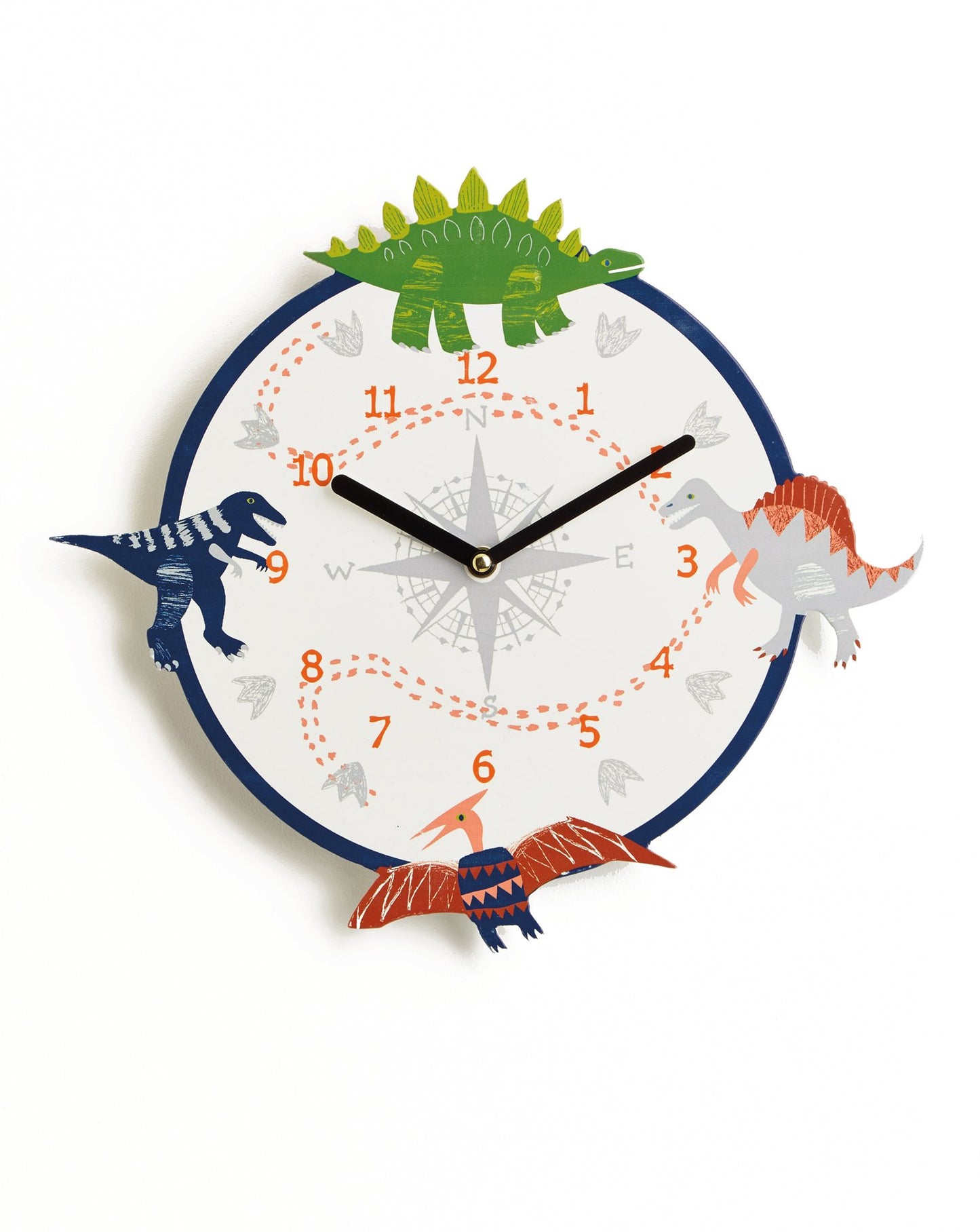 Arthouse Dino Doodles Wall Clock Kids Bedroom Nursey Wall Decor 34 x34 x3.5 cm
