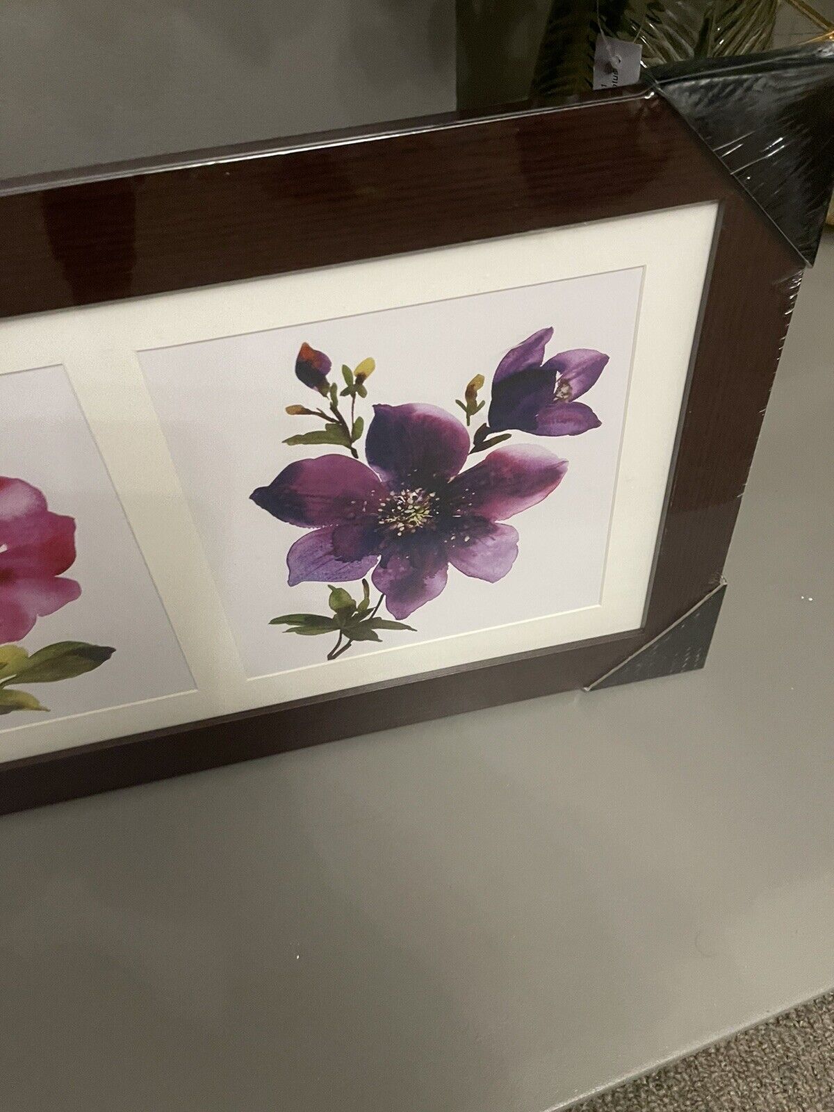 Pink Purple Flowers Floral Framed Hanging Wall Art Print Home Decor RRP £35