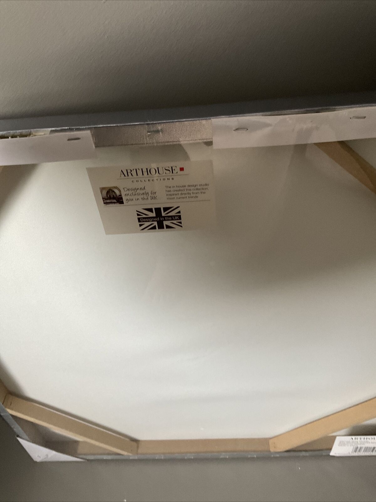 MEtalic Silver Grey Flower with Diamantie Detail Canvas Wall Art Hanging Picture