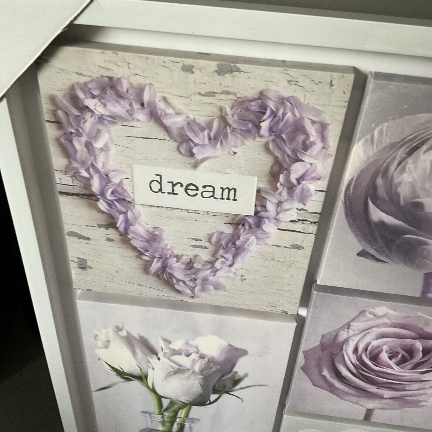 Pretty Floral Multi Canvas White Framed Large Size 90 X 90 Wall Art RRP£60