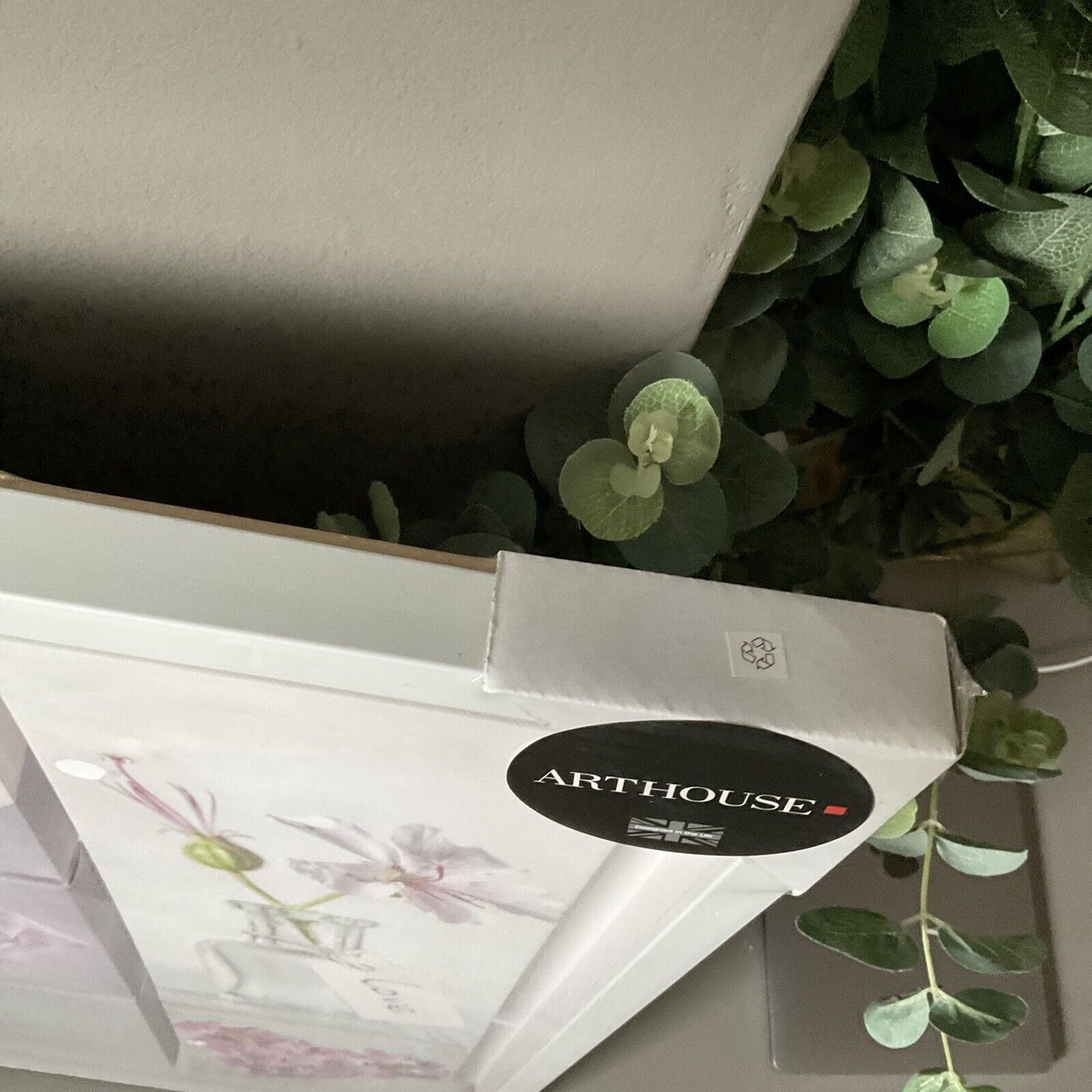 Pretty Floral Multi Canvas White Framed Large Size 90 X 90 Wall Art RRP£60