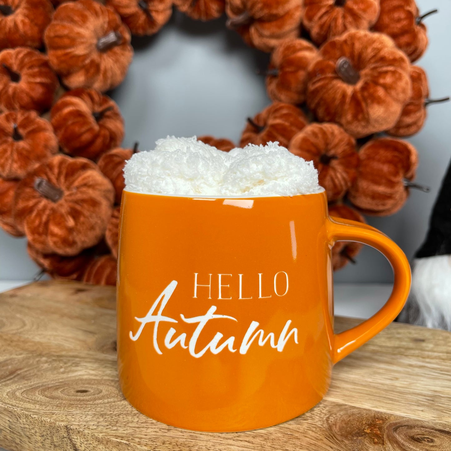 Hello Autumn Orange Mug & Socks