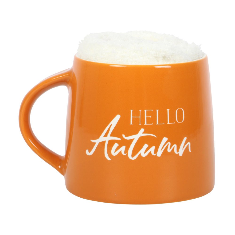 Hello Autumn Orange Mug & Socks