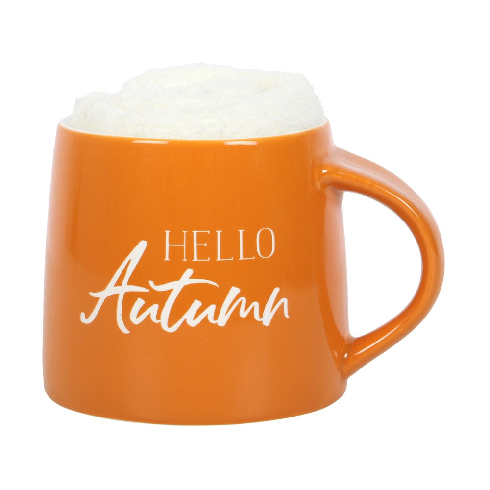 Hello Autumn Orange Mug & Socks