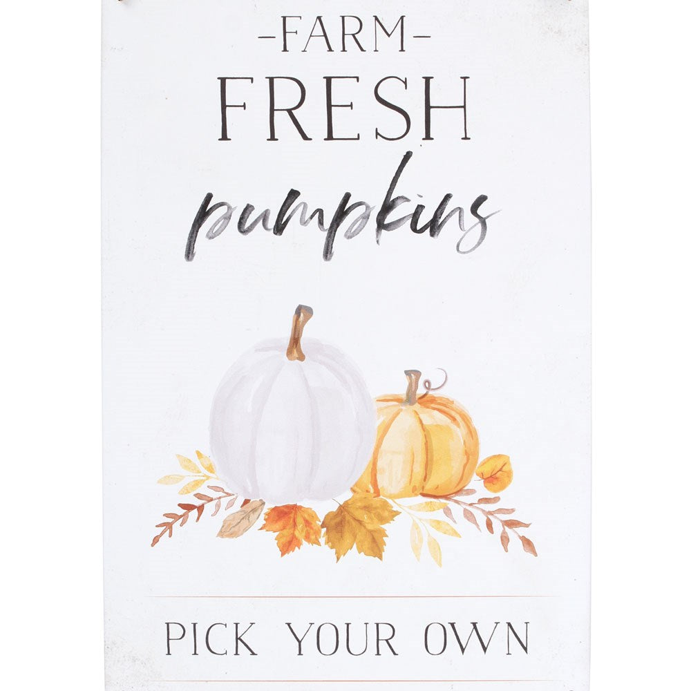 Farm Fresh Pumpkins - Metal Sign