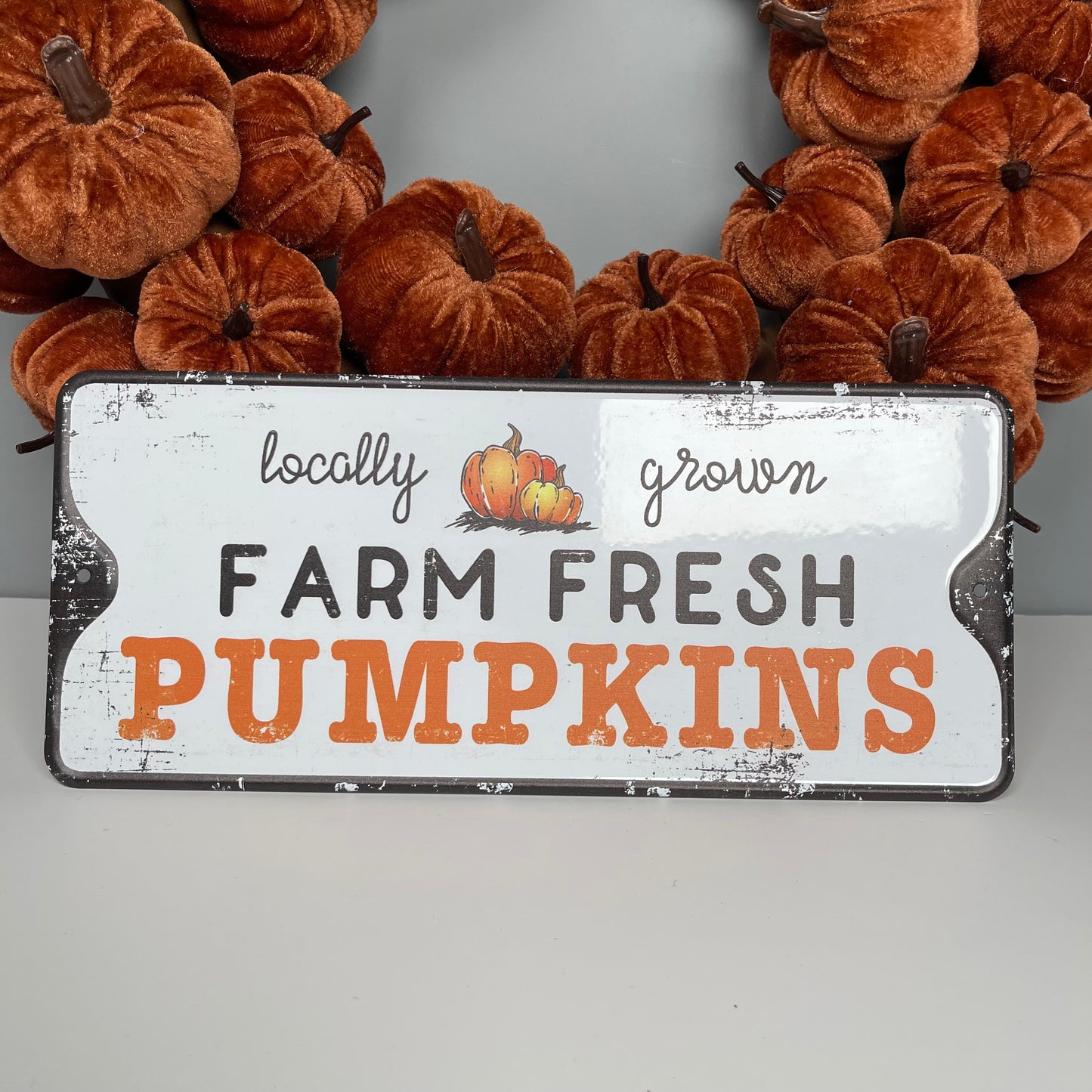 Farm Fresh Pumpkin Metal Sign