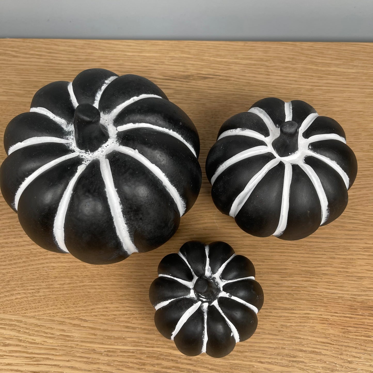 Black & White Cement Pumpkin