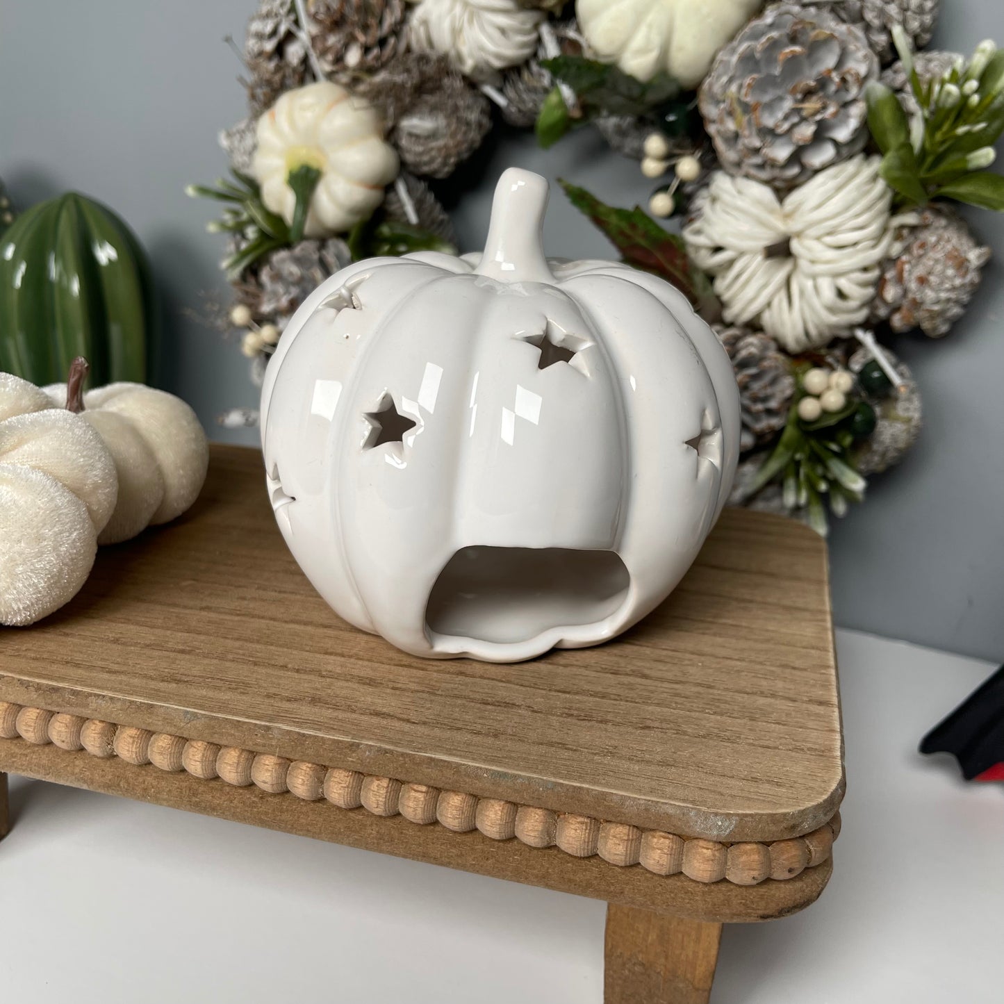 White Pumpkin Tealight Holder