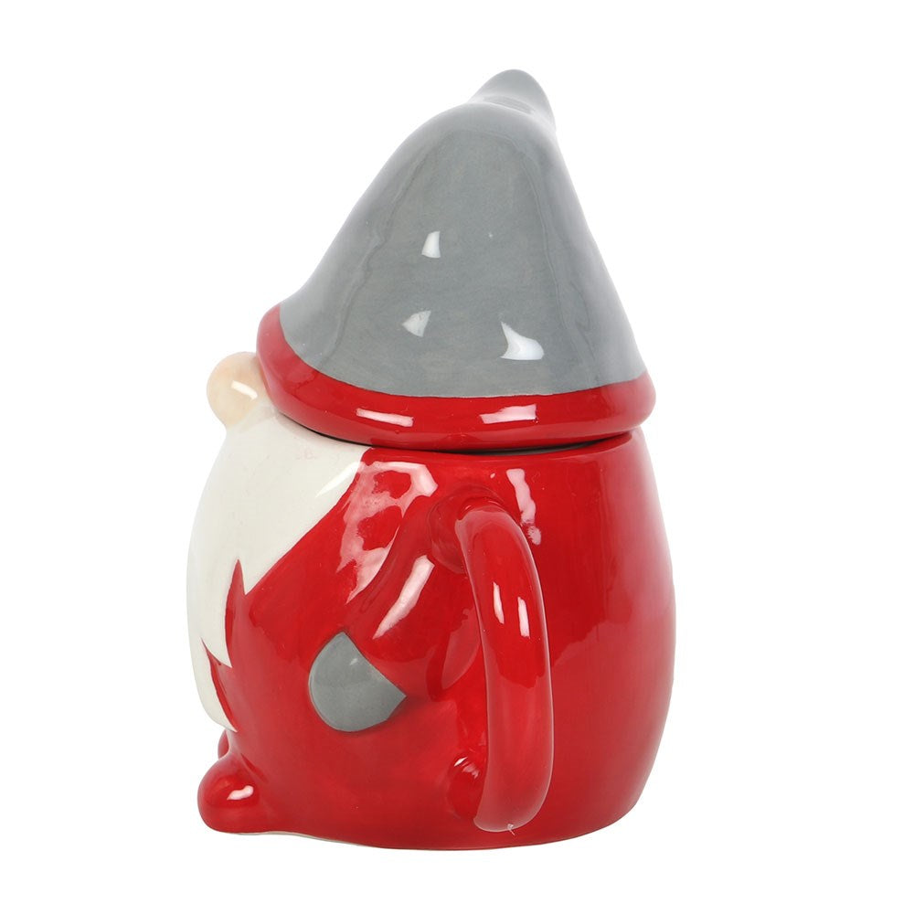 Red Christmas Gonk Mug with Lid