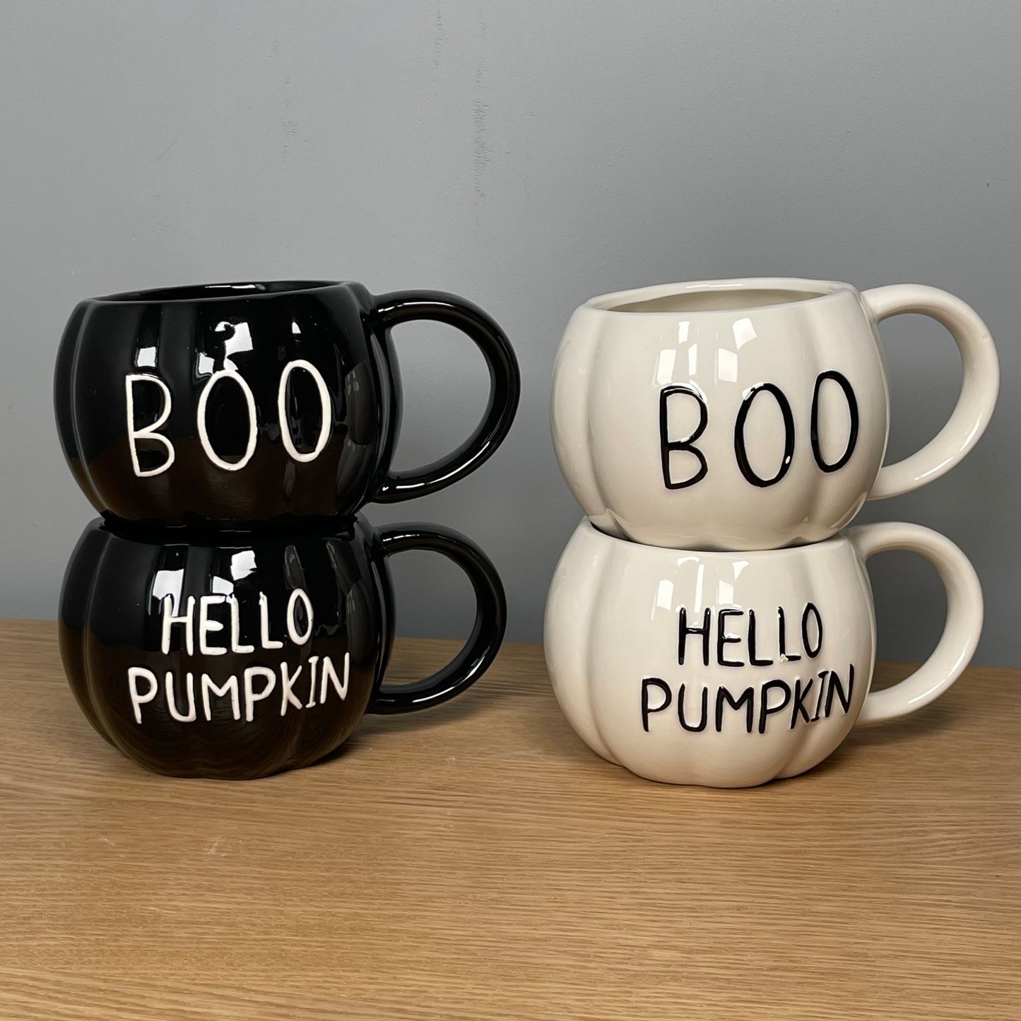 Black BOO - Pumpkin Shaped Mug