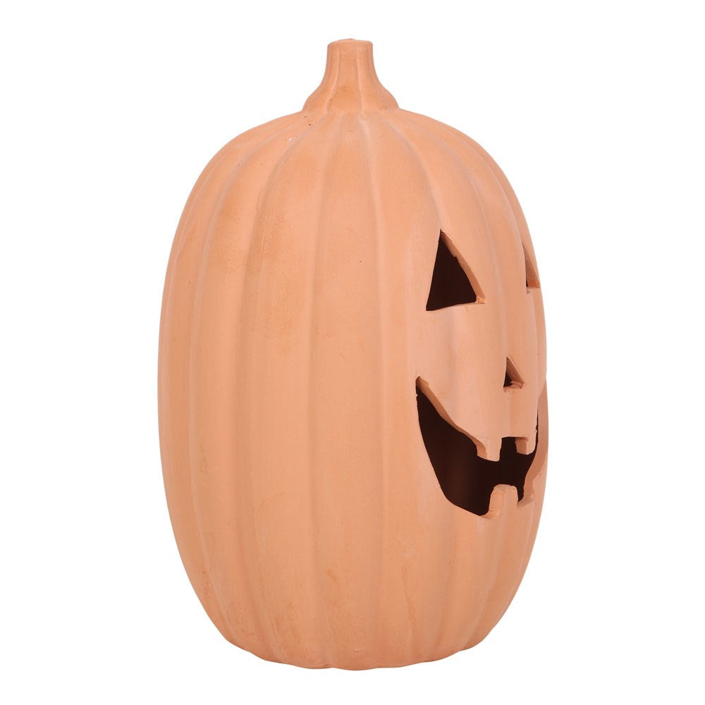 Large Spooky Terracotta Pumpkin - Jack O Lantern