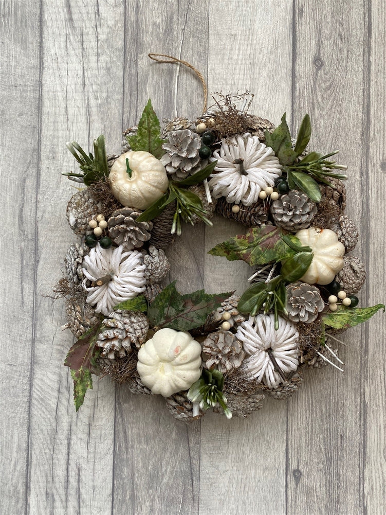 White Pumpkin Wreath