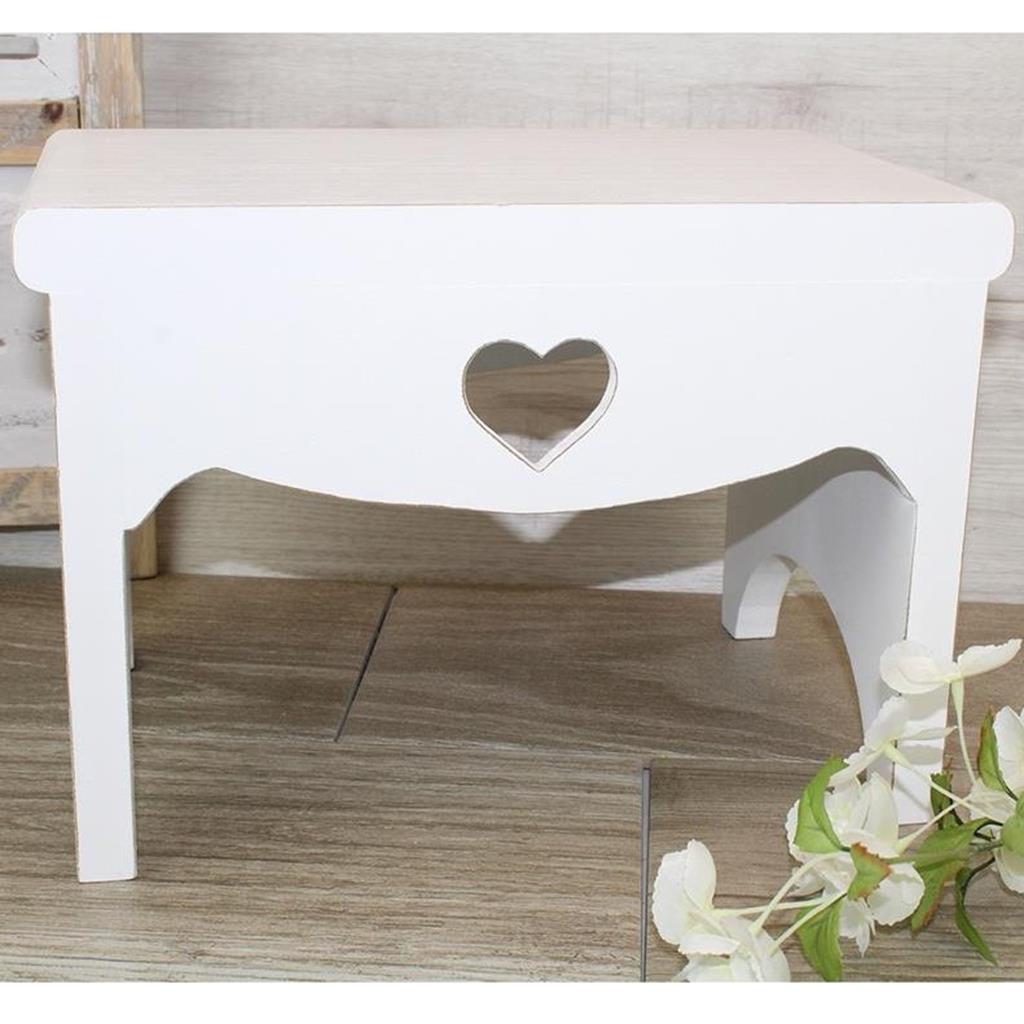 White Stool With Heart Cutout
