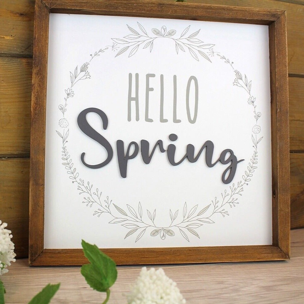 Hello Spring Plaque