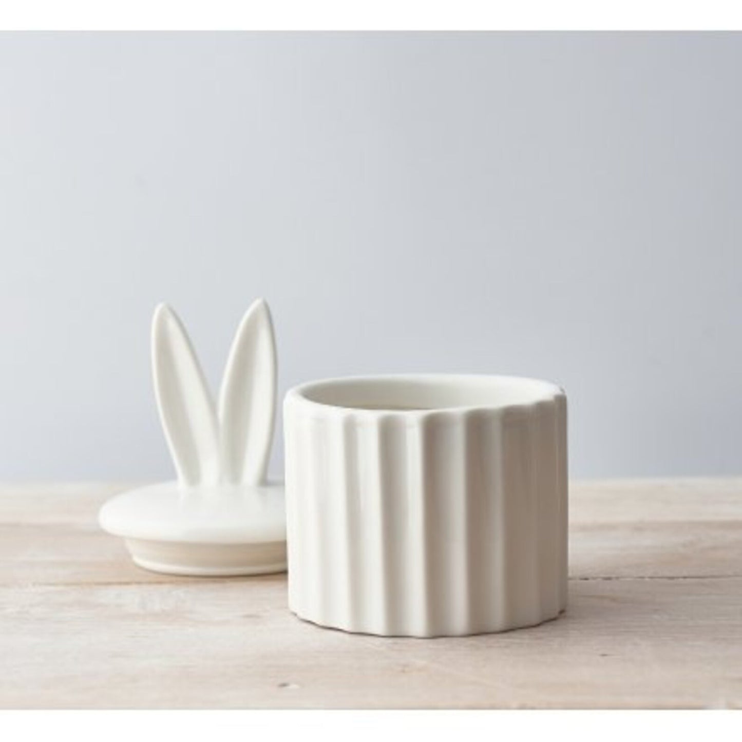 White Easter Bunny Ear Jar - Ceramic