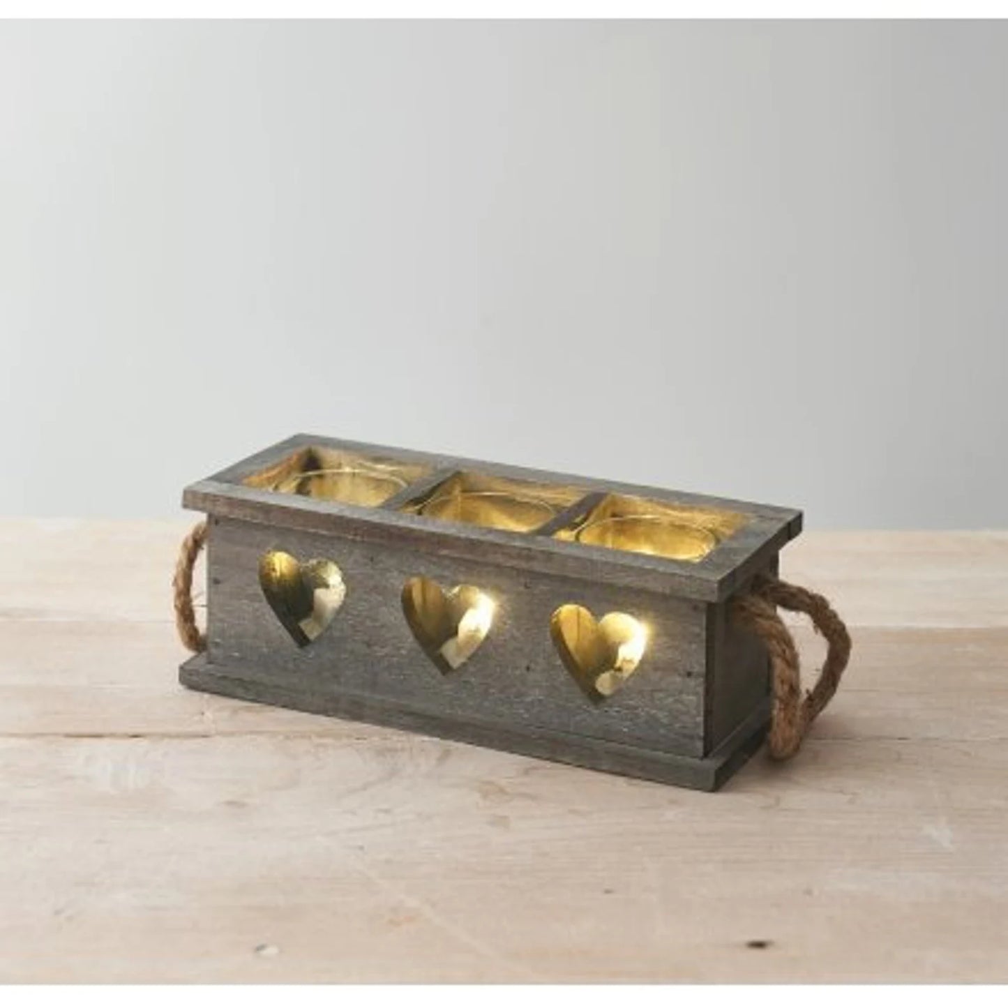 Grey Wooden Candle Tray - 21cm
