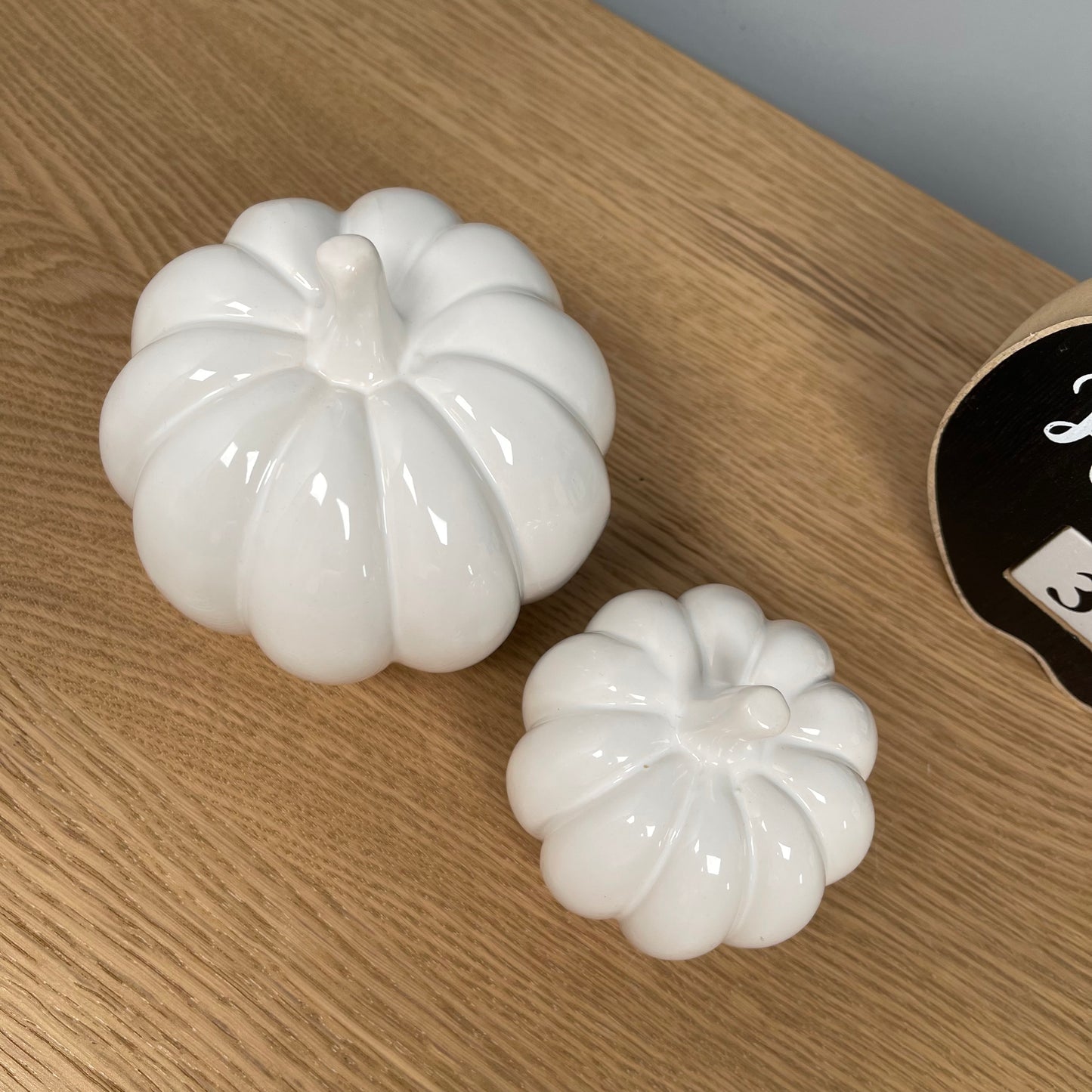 White Glossy Pumpkin - Choice of 2 Sizes