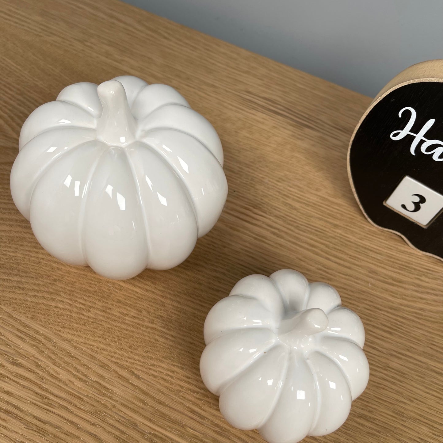 White Glossy Pumpkin - Choice of 2 Sizes