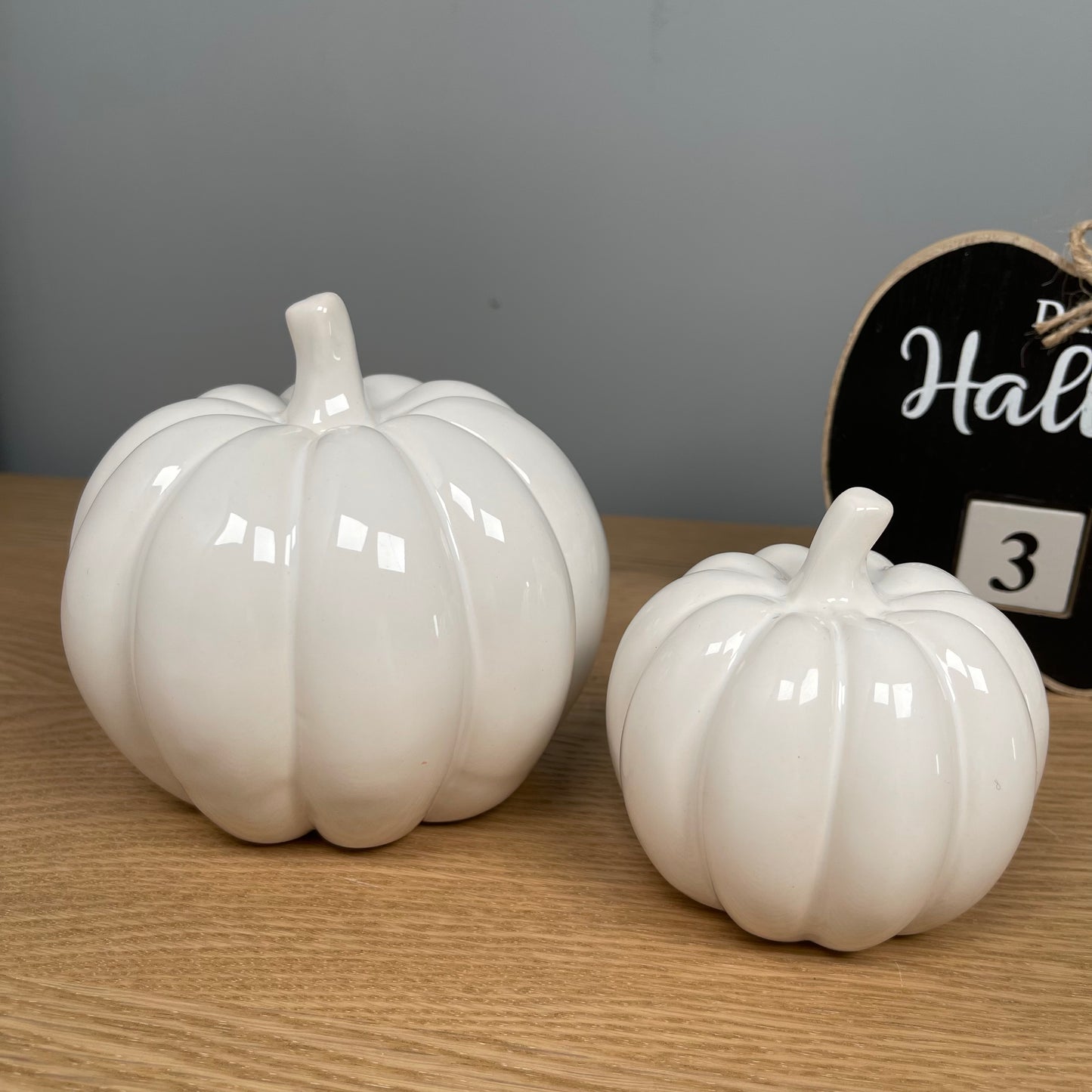 White Glossy Pumpkin - Choice of 2 Sizes