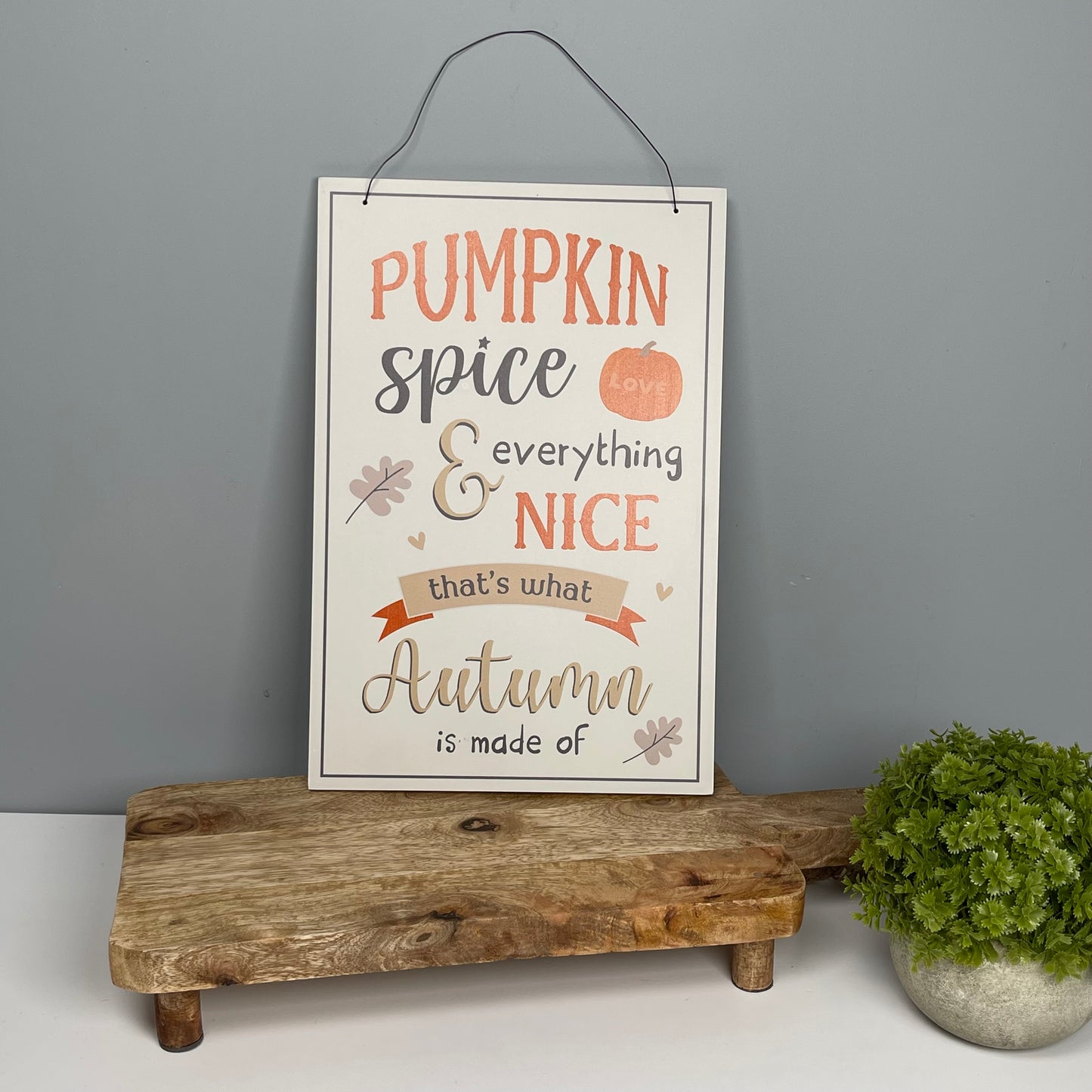 Pumpkin Spice & Everything Nice Wooden Sign