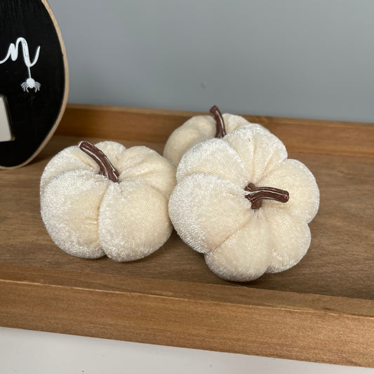 Velvet Mini Pumpkins Set of 3