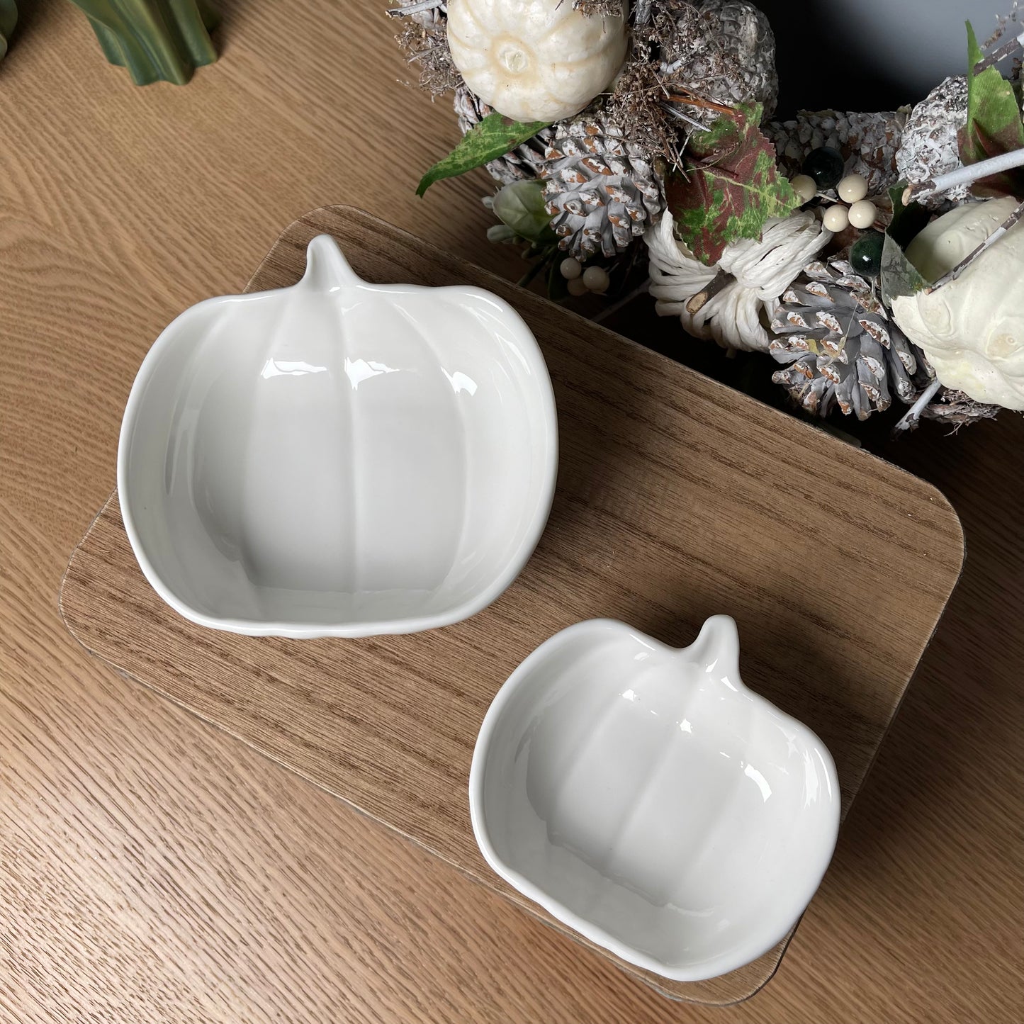 Glossy White Pumpkin Dish