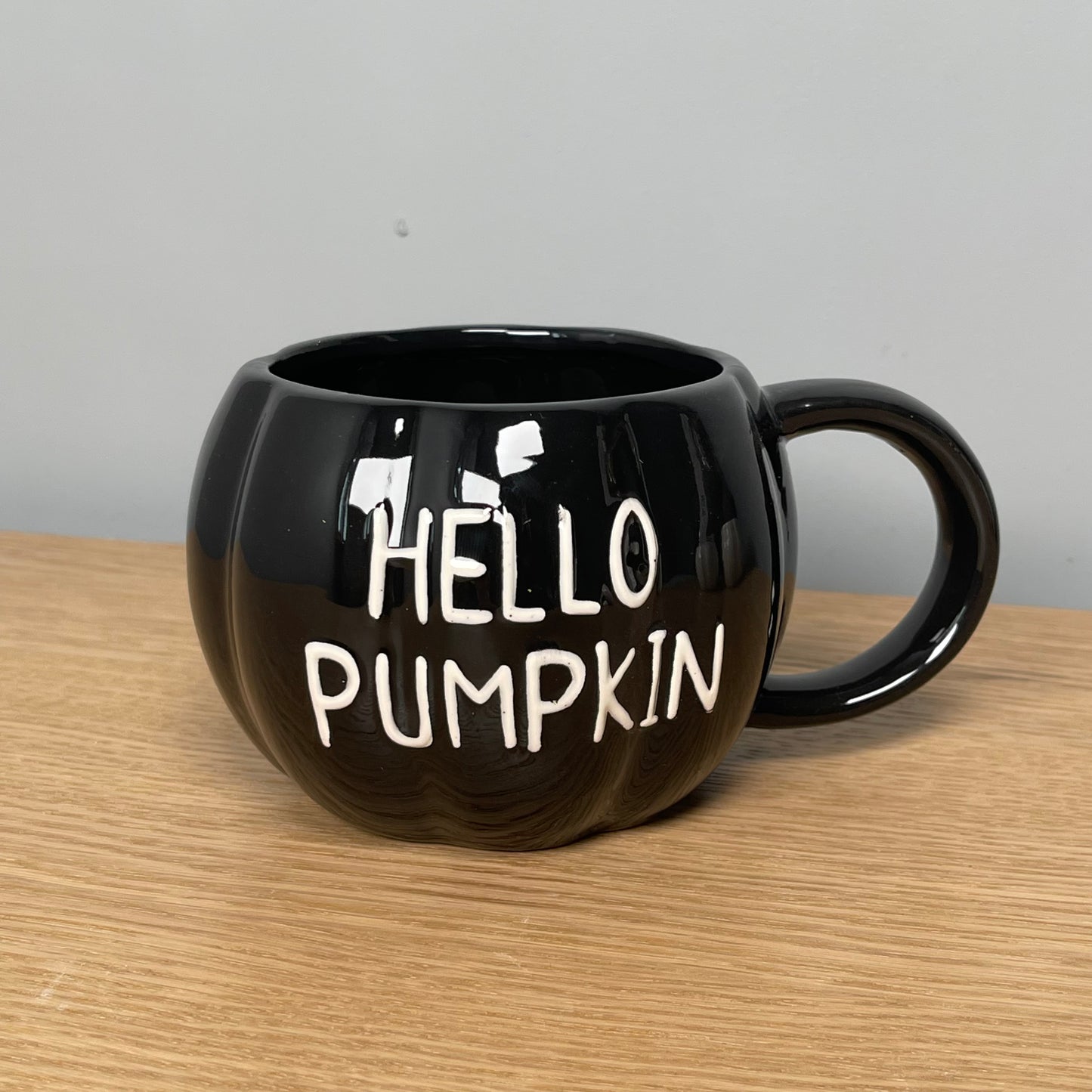 Black HELLO PUMPKIN - Pumpkin Shaped Mug