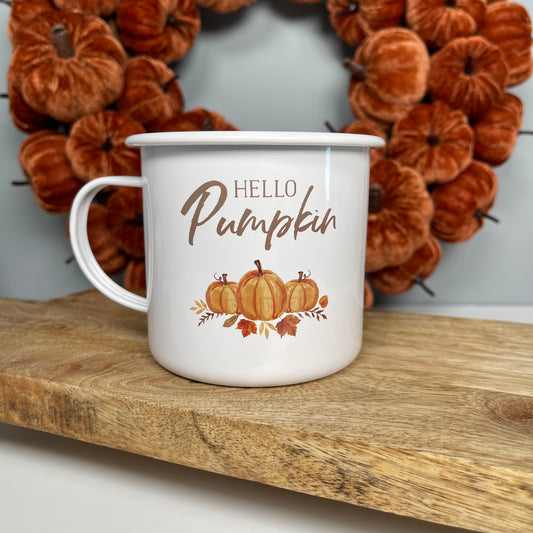 Hello Pumpkin Enamel Mug
