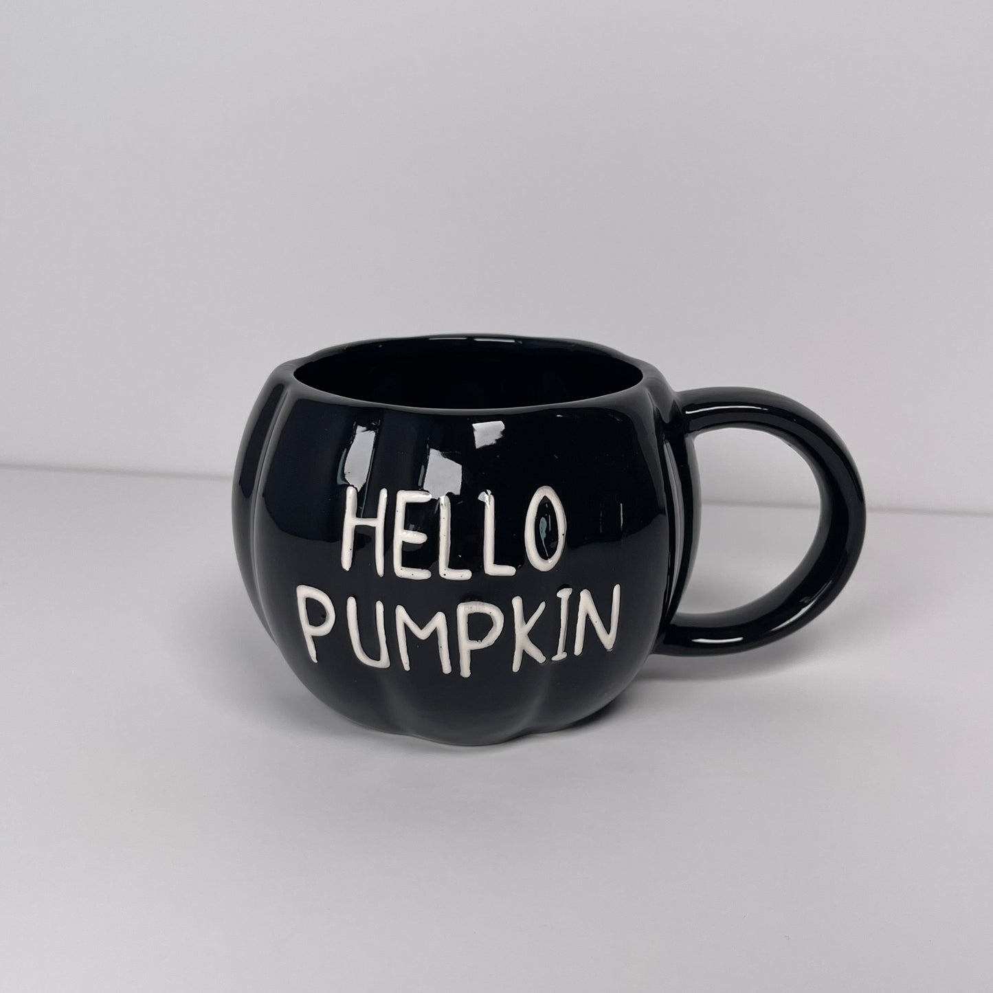 Black HELLO PUMPKIN - Pumpkin Shaped Mug