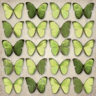 Arthouse Butterflies Canvas, Polyester, Green, 57 x 57 x 3.8 cm