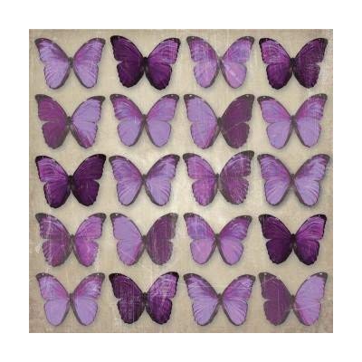 Plum Butterflies Canvas Foil Wall Art Canvas 57 x 57 x 3.8 cm RRP 40