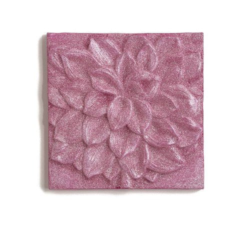 Pink 3d Glitter Flower Canvas Wall Art Picture Girls Bedroom Decor 30x30x2.5 cm