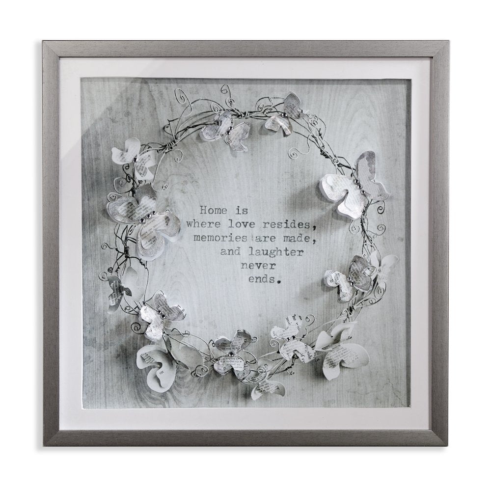 Arthouse Memories 3D Diamante and Glitter Image Framed, Silver 4409