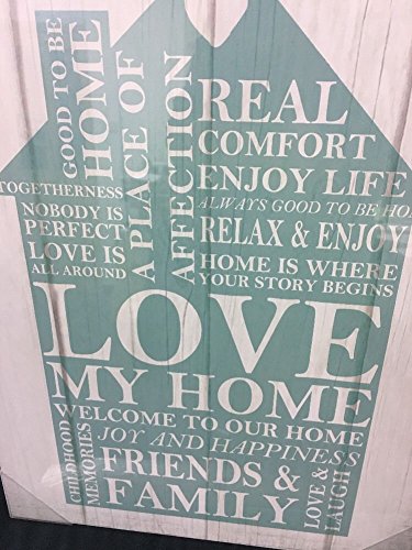 Love My Home Welcome Home Wooden Effect Wall Art Hanging Wall Art