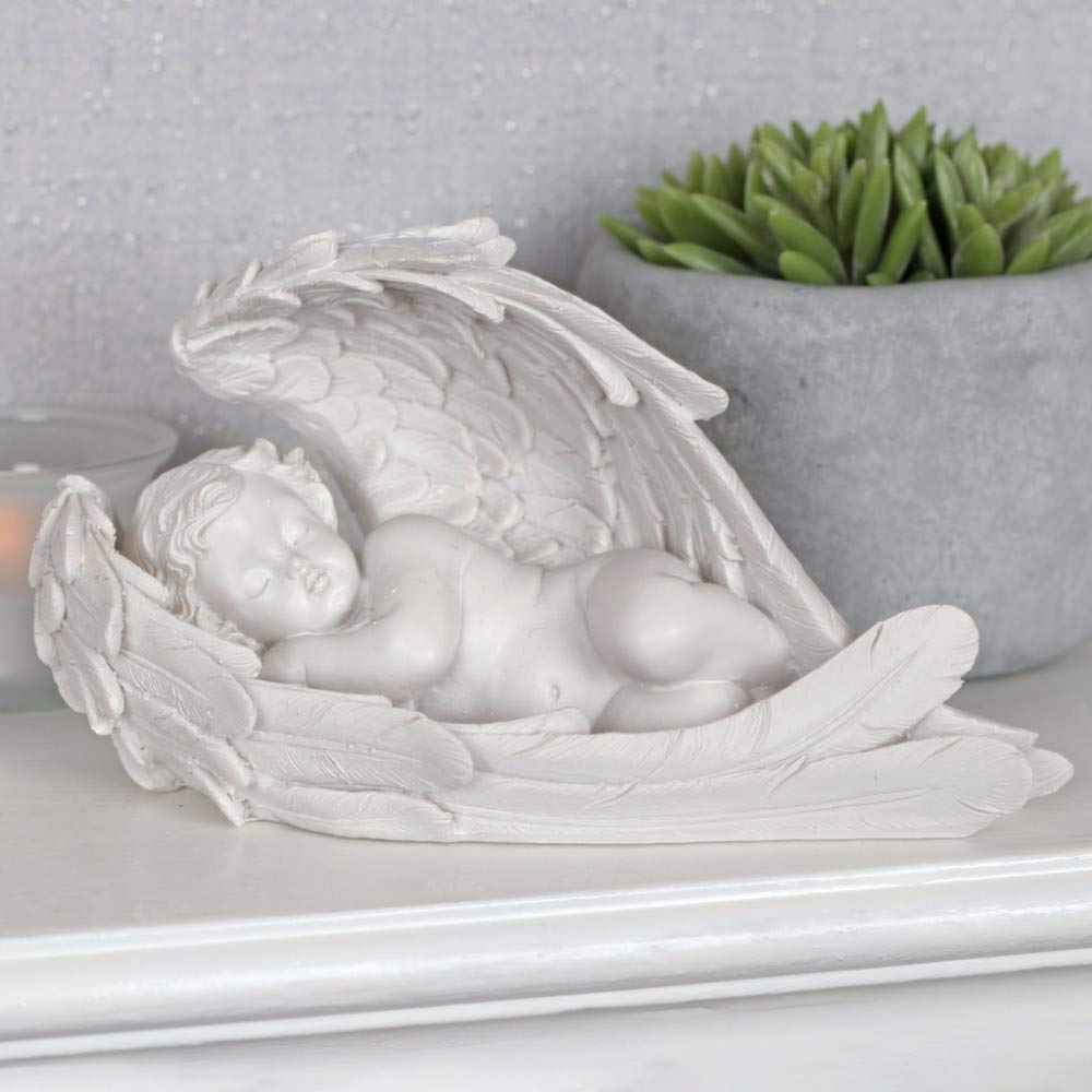 SC Gifts Beautiful Pair Of Heavens Baby Cherubs In Wings Angel Memorial Ornament Figurine