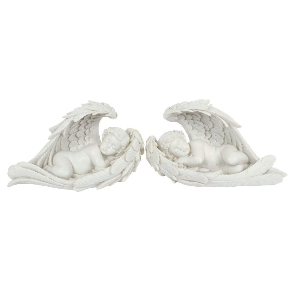 SC Gifts Beautiful Pair Of Heavens Baby Cherubs In Wings Angel Memorial Ornament Figurine