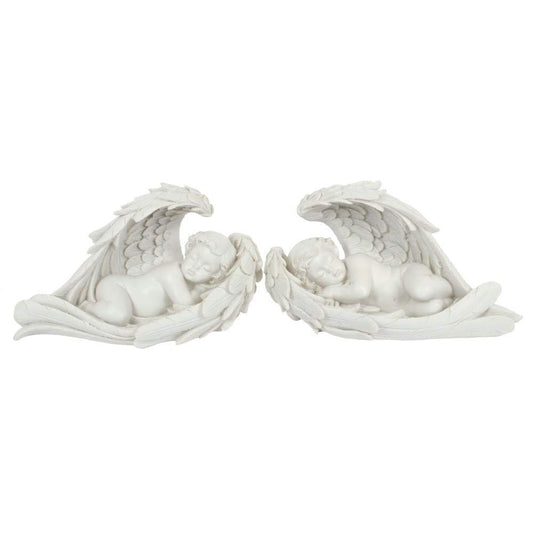 SC Gifts Beautiful Pair Of Heavens Baby Cherubs In Wings Angel Memorial Ornament Figurine