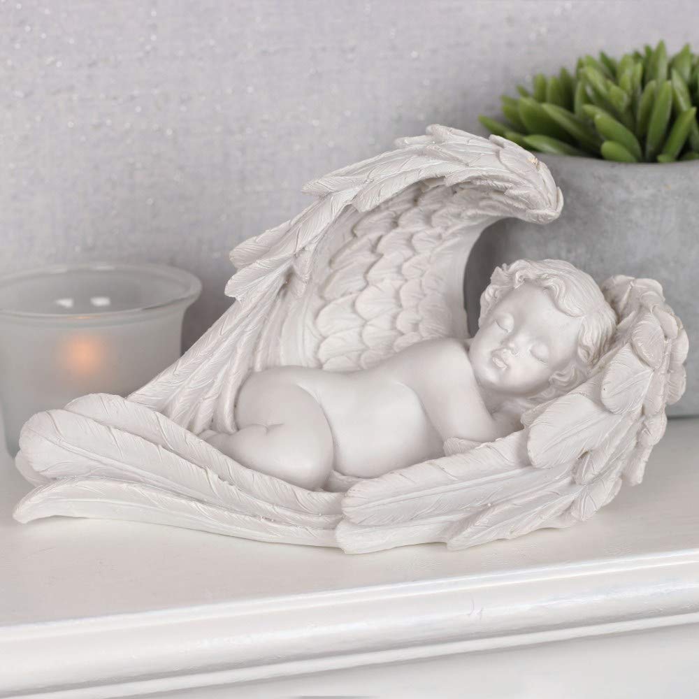 SC Gifts Beautiful Pair Of Heavens Baby Cherubs In Wings Angel Memorial Ornament Figurine