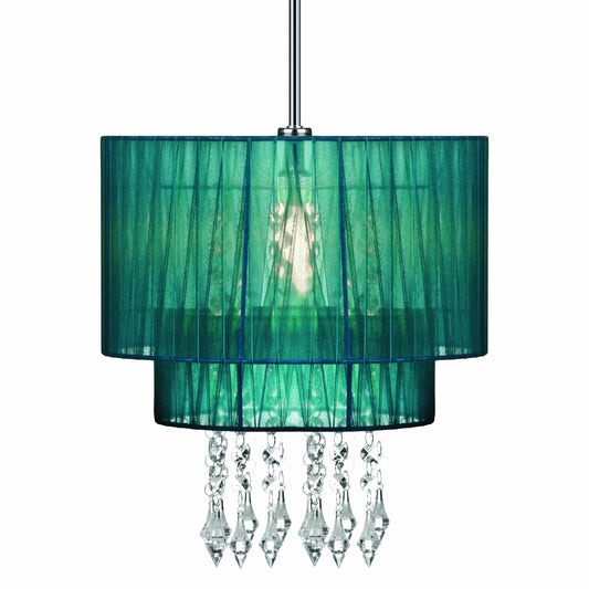 Premier Housewares Pendant Shade with Beaded Droplets - Teal